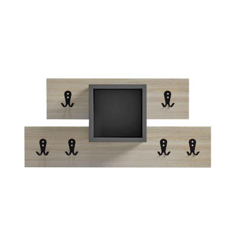 ENTRYWAY HANGER WITH SHELF SLOT FK18077.02 MELAMINE IN SONAMA-GREY 69x12x32Hcm. ENTRYWAY HANGER WITH SHELF SLOT FK18077.02 MELAMINE IN SONAMA-GREY 69x12x32Hcm.