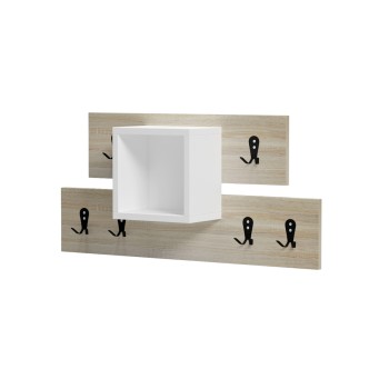 ENTRYWAY HANGER WITH SHELF SLOT FK18077.01 MELAMINE IN SONAMA-WHITE 69x12x32Hcm. ENTRYWAY HANGER WITH SHELF SLOT FK18077.01 MELAMINE IN SONAMA-WHITE 69x12x32Hcm.