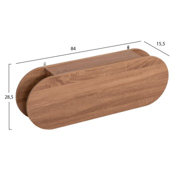 ENTRYWAY HANGER WITH CABINET SHELF STOR FK18078.02 MELAMINE IN SONAMA 84x15.5x28.5Hcm. ENTRYWAY HANGER WITH CABINET SHELF STOR FK18078.02 MELAMINE IN SONAMA 84x15.5x28.5Hcm.