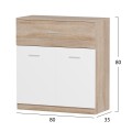 SHOE CABINET WITH DRAWER DIONNE FK4362 MELAMINE IN SONAMA-WHITE 80x35x84Hcm. SHOE CABINET WITH DRAWER DIONNE FK4362 MELAMINE IN SONAMA-WHITE 80x35x84Hcm.