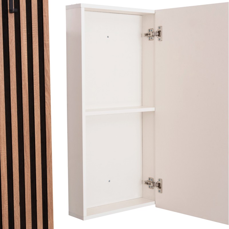 ENTRYWAY FURNITURE SET WITH MIRROR MYLES FK18080.01 MELAMINE IN SONAMA-WHITE 100x37x200Hcm. ENTRYWAY FURNITURE SET WITH MIRROR MYLES FK18080.01 MELAMINE IN SONAMA-WHITE 100x37x200Hcm.