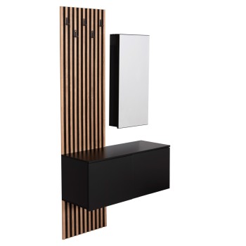 ENTRYWAY FURNITURE SET WITH MIRROR MYLES FK18080.02 MELAMINE IN SONAMA-GREY 100x37x200Hcm.
