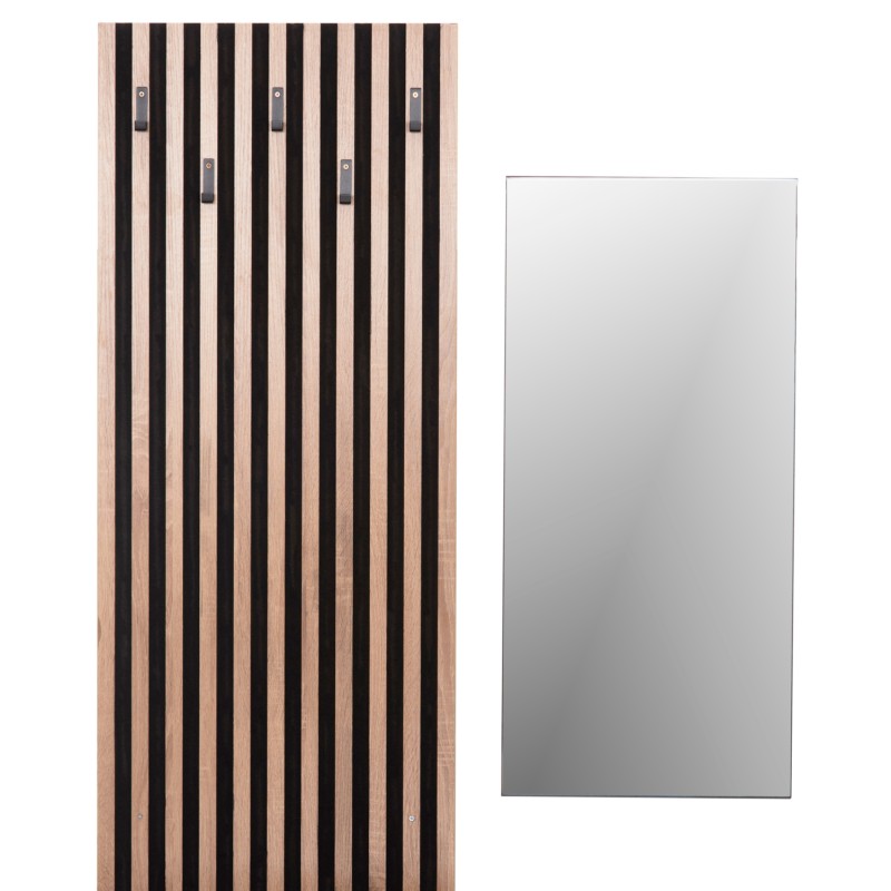 ENTRYWAY FURNITURE SET WITH MIRROR MYLES FK18080.02 MELAMINE IN SONAMA-GREY 100x37x200Hcm. ENTRYWAY FURNITURE SET WITH MIRROR MYLES FK18080.02 MELAMINE IN SONAMA-GREY 100x37x200Hcm.
