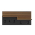 ENTRYWAY HANGER WITH SHELF NYDA FK18079.02 MELAMINE IN WALNUT-BLACK 65x13.2x31Hcm. ENTRYWAY HANGER WITH SHELF NYDA FK18079.02 MELAMINE IN WALNUT-BLACK 65x13.2x31Hcm.