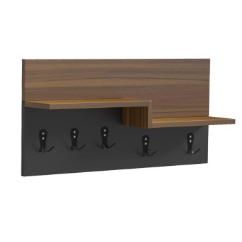 ENTRYWAY HANGER WITH SHELF NYDA FK18079.02 MELAMINE IN WALNUT-BLACK 65x13.2x31Hcm.