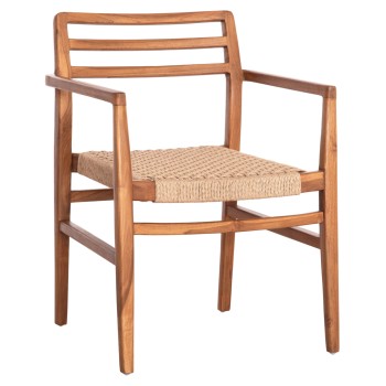 DINING ARMCHAIR HERRIN FK18230 TEAK WOOD-VIRO ROPE 58x56x80Hcm.