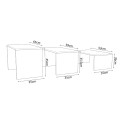 COFFEE TABLES 3PCS SET BENTIL FK9444.11 MELAMINE IN SONAMA-WHITE 65x35x45Hcm.