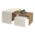 COFFEE TABLES 3PCS SET BENTIL FK9444.11 MELAMINE IN SONAMA-WHITE 65x35x45Hcm.