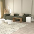COFFEE TABLES 3PCS SET BENTIL FK9444.11 MELAMINE IN SONAMA-WHITE 65x35x45Hcm.