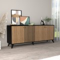 BUFFET KRUDEN FK9446.11 MELAMINE IN BLACK-NATURAL 180x40x78.6Hcm. BUFFET KRUDEN FK9446.11 MELAMINE IN BLACK-NATURAL 180x40x78.6Hcm.
