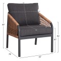 ALUMINUM ARMCHAIR MAYBEL FK6283.01 ANTHRACITE WITH BROWN P.E.RATTAN 67x74x72-87Hcm. ALUMINUM ARMCHAIR MAYBEL FK6283.01 ANTHRACITE WITH BROWN P.E.RATTAN 67x74x72-87Hcm.