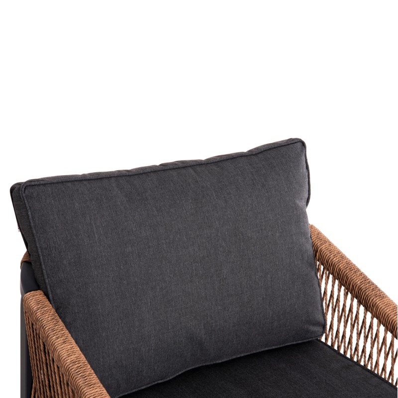 ALUMINUM ARMCHAIR MAYBEL FK6283.01 ANTHRACITE WITH BROWN P.E.RATTAN 67x74x72-87Hcm. ALUMINUM ARMCHAIR MAYBEL FK6283.01 ANTHRACITE WITH BROWN P.E.RATTAN 67x74x72-87Hcm.