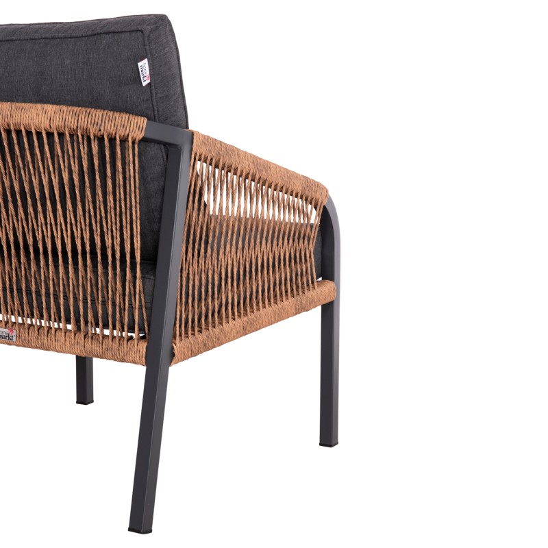 ALUMINUM ARMCHAIR MAYBEL FK6283.01 ANTHRACITE WITH BROWN P.E.RATTAN 67x74x72-87Hcm. ALUMINUM ARMCHAIR MAYBEL FK6283.01 ANTHRACITE WITH BROWN P.E.RATTAN 67x74x72-87Hcm.