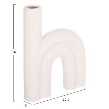 CERAMIC TABLE DECOR ARCON FK4638.01 OFF WHITE WITH CRYSTALLIZATION 25,5x6x34Hcm.