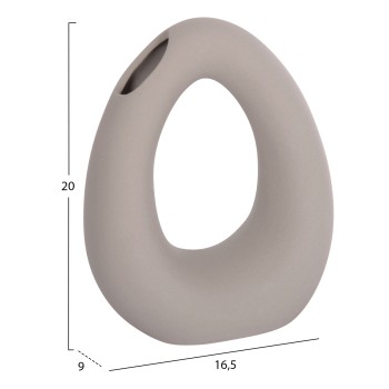 CERAMIC TABLE DECOR ELLIPTO FK4644.03 MATTE GREY 16.5x9x20.3Hcm.