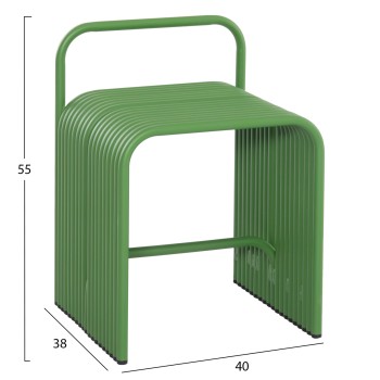 STOOL SERIES INTREPID FK6326.07 ALUMINUM IN GREEN COLOR 40x38x55Hcm.