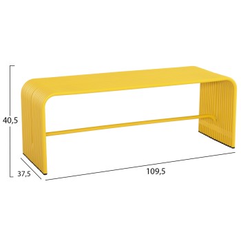 BENCH 2-SEATER SERIES INTREPID FK6327.06 ALUMINUM IN YELLOW COLOR 109,5x37x42Hcm.