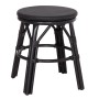 ALUMINUM ROUND STOOL CHINO FK6285.02 BAMBOO LOOK & TEXTILENE IN BLACK Φ36x46Hcm.