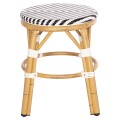 ALUMINUM ROUND STOOL CHINO FK6285.03 BAMBOO LOOK-TEXTILENE IN WHITE-BLACK Φ36x46Hcm. ALUMINUM ROUND STOOL CHINO FK6285.03 BAMBOO LOOK-TEXTILENE IN WHITE-BLACK Φ36x46Hcm.