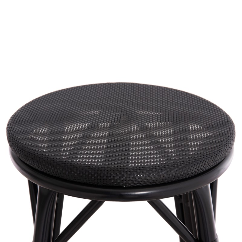 ALUMINUM MEDIUM HEIGHT BAR STOOL CHINO FK6286.02 BAMBOO LOOK & TEXTILENE IN BLACK 43x43x65Hcm. ALUMINUM MEDIUM HEIGHT BAR STOOL CHINO FK6286.02 BAMBOO LOOK & TEXTILENE IN BLACK 43x43x65Hcm.