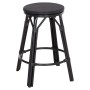 ALUMINUM MEDIUM HEIGHT BAR STOOL CHINO FK6286.02 BAMBOO LOOK & TEXTILENE IN BLACK 43x43x65Hcm.