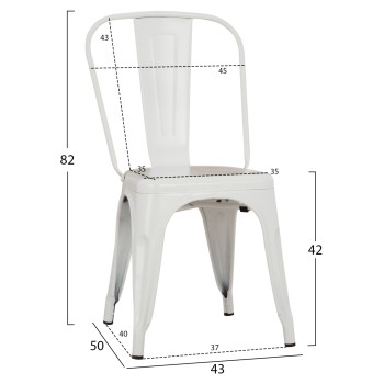 DINING CHAIR MELITA-PRO FK8641.41 METAL IN MATTE WHITE 44x47x84.5Hcm.
