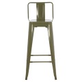 BAR STOOL WITH BACKREST MELITA-PRO FK8643.43 METAL IN DARK OLIVE GREEN 42x42x100Hcm. BAR STOOL WITH BACKREST MELITA-PRO FK8643.43 METAL IN DARK OLIVE GREEN 42x42x100Hcm.