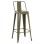 BAR STOOL WITH BACKREST MELITA-PRO FK8643.43 METAL IN DARK OLIVE GREEN 42x42x100Hcm.