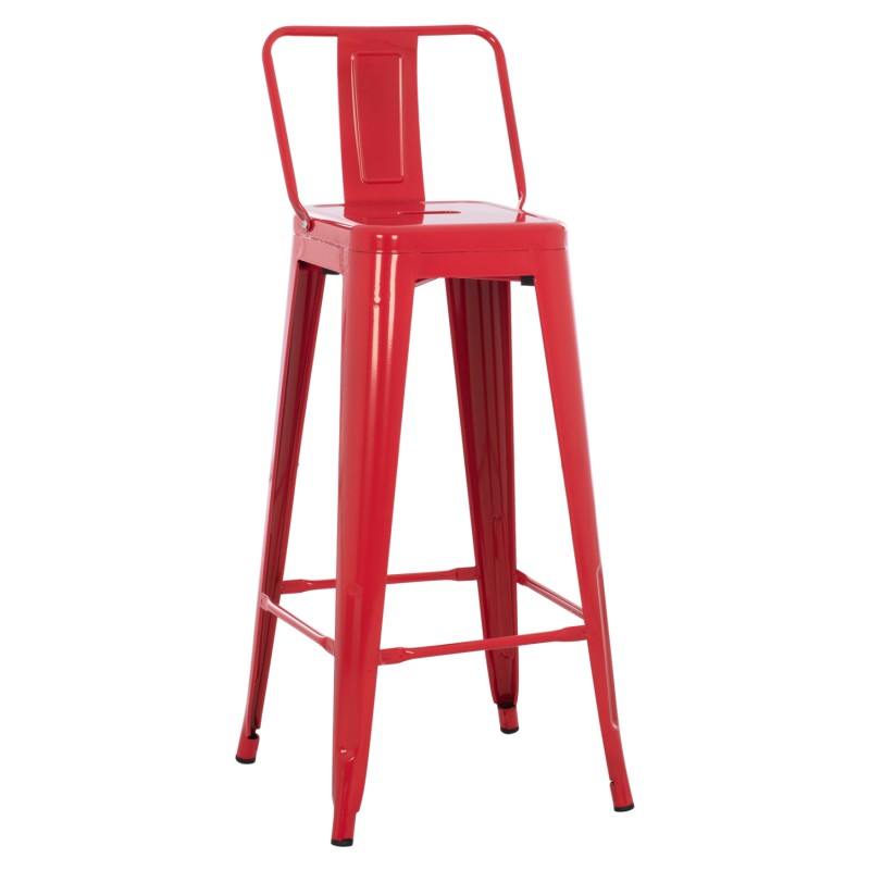 BAR STOOL WITH BACKREST MELITA-PRO FK8643.44 METAL IN RED 42x42x100Hcm. BAR STOOL WITH BACKREST MELITA-PRO FK8643.44 METAL IN RED 42x42x100Hcm.