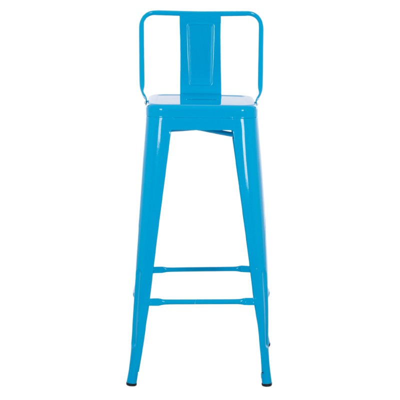BAR STOOL WITH BACKREST MELITA-PRO FK8643.48 METAL IN BLUE 42x42x100Hcm. BAR STOOL WITH BACKREST MELITA-PRO FK8643.48 METAL IN BLUE 42x42x100Hcm.