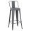 BAR STOOL WITH BACKREST MELITA-PRO FK8643.50 METAL IN GREY 42x42x100Hcm.