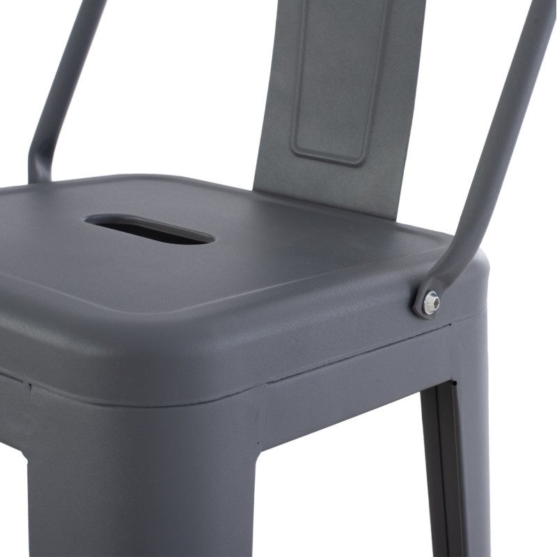 BAR STOOL WITH BACKREST MELITA-PRO FK8643.50 METAL IN GREY 42x42x100Hcm. BAR STOOL WITH BACKREST MELITA-PRO FK8643.50 METAL IN GREY 42x42x100Hcm.