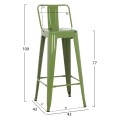 BAR STOOL WITH BACKREST MELITA-PRO FK98643.53 METAL IN LIGHT OLIVE GREEN 42x42x100Hcm. BAR STOOL WITH BACKREST MELITA-PRO FK98643.53 METAL IN LIGHT OLIVE GREEN 42x42x100Hcm.