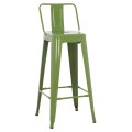 BAR STOOL WITH BACKREST MELITA-PRO FK98643.53 METAL IN LIGHT OLIVE GREEN 42x42x100Hcm. BAR STOOL WITH BACKREST MELITA-PRO FK98643.53 METAL IN LIGHT OLIVE GREEN 42x42x100Hcm.