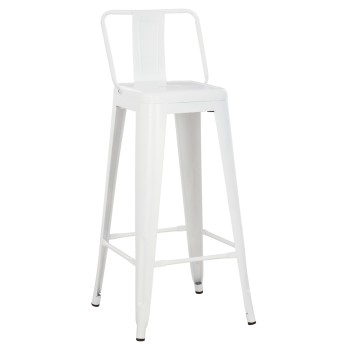 BAR STOOL WITH BACKREST MELITA-PRO FK8643.41 METAL IN MATTE WHITE 42x42x100Hcm.