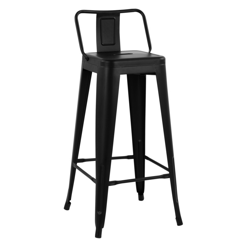 BAR STOOL WITH BACKREST MELITA-PRO FK8643.42 METAL IN MATTE BLACK 42x42x100Hcm. BAR STOOL WITH BACKREST MELITA-PRO FK8643.42 METAL IN MATTE BLACK 42x42x100Hcm.