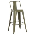 BAR STOOL MEDIUM HEIGHT MELITA-PRO FK8574.43 METAL IN DARK OLIVE GREEN 43x43x88Hcm. BAR STOOL MEDIUM HEIGHT MELITA-PRO FK8574.43 METAL IN DARK OLIVE GREEN 43x43x88Hcm.