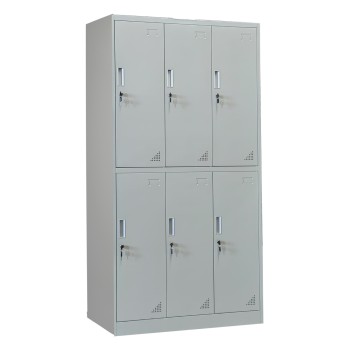 LOCKER METALLIC BRAILA FK5546.11 6 CABINETS WITH KEY LOCKS IN LIGHT GREY 90x45x185Hcm.