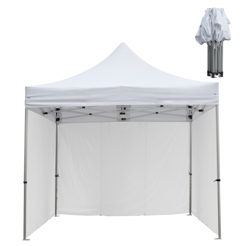 GAZEBO HEAVY DUTY WITH 3 SIDEWALL SHADES CRESSEN FK21097.01 FOLDABLE-ALUMINUM SILVER FRAME-WHITE 3x3x3,4FK GAZEBO HEAVY DUTY WITH 3 SIDEWALL SHADES CRESSEN FK21097.01 FOLDABLE-ALUMINUM SILVER FRAME-WHITE 3x3x3,4FK