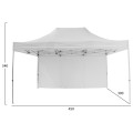 GAZEBO HEAVY DUTY WITH SIDEWALL SHADE CRESSEN FK21098 FOLDABLE-ALUMINUM SILVER FRAME-WHITE 3x4,5x3,4FK GAZEBO HEAVY DUTY WITH SIDEWALL SHADE CRESSEN FK21098 FOLDABLE-ALUMINUM SILVER FRAME-WHITE 3x4,5x3,4FK