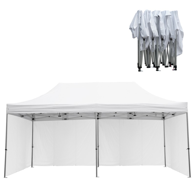GAZEBO WITH 4 SIDEWALL SHADES CRESSEN FK21099.01 FOLDABLE-ALUMINUM SILVER FRAME-WHITE 3x6x3.4FK GAZEBO WITH 4 SIDEWALL SHADES CRESSEN FK21099.01 FOLDABLE-ALUMINUM SILVER FRAME-WHITE 3x6x3.4FK
