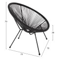 OUTDOOR LOUNGE SET 3PCS ACAPULCO FK21101 P.E.RATTAN-METAL IN BLACK OUTDOOR LOUNGE SET 3PCS ACAPULCO FK21101 P.E.RATTAN-METAL IN BLACK