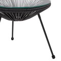 OUTDOOR LOUNGE SET 3PCS ACAPULCO FK21101 P.E.RATTAN-METAL IN BLACK OUTDOOR LOUNGE SET 3PCS ACAPULCO FK21101 P.E.RATTAN-METAL IN BLACK