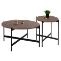 COFFEE TABLES 2PCS SET RONDA FK21089.03 MDF IN WALNUT COLOR Φ80cm & Φ50cm COFFEE TABLES 2PCS SET RONDA FK21089.03 MDF IN WALNUT COLOR Φ80cm & Φ50cm