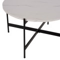 COFFEE TABLES 2PCS SET RONDA FK21089.04 MDF IN WHITE MARBLE COLOR Φ80cm & Φ50cm