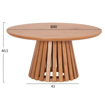 COFFEE TABLES 2PCS SET TALBERT FK21083 MDF IN NATURAL WOOD COLOR Φ80cm & Φ45cm