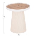 COFFEE TABLES 2PCS SET DUNCAN FK21082 MDF IN CREAM WHITE AND CERAMIC TOP Φ80cm & Φ45cm COFFEE TABLES 2PCS SET DUNCAN FK21082 MDF IN CREAM WHITE AND CERAMIC TOP Φ80cm & Φ45cm