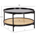 COFFEE TABLES 2PCS SET SEITZ FK21086 METAL-SYNTHETIC RATTAN Φ80cm & Φ50cm