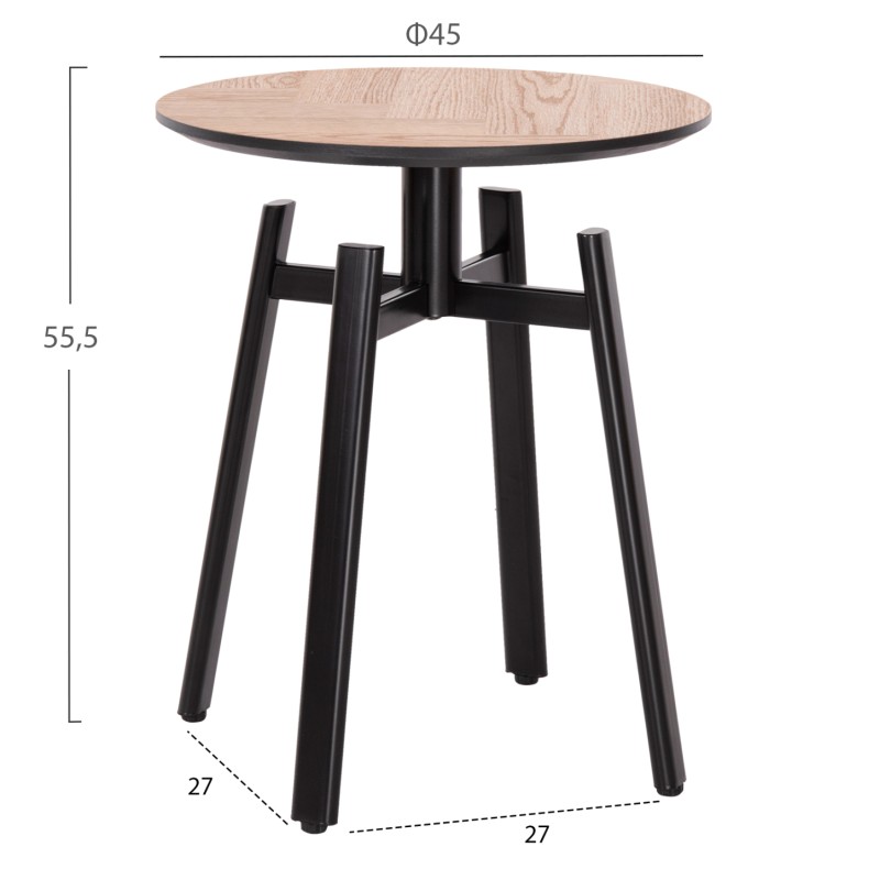COFFEE TABLES 2PCS SET NORTON FK21088 MDF-METAL Φ80cm & Φ45cm