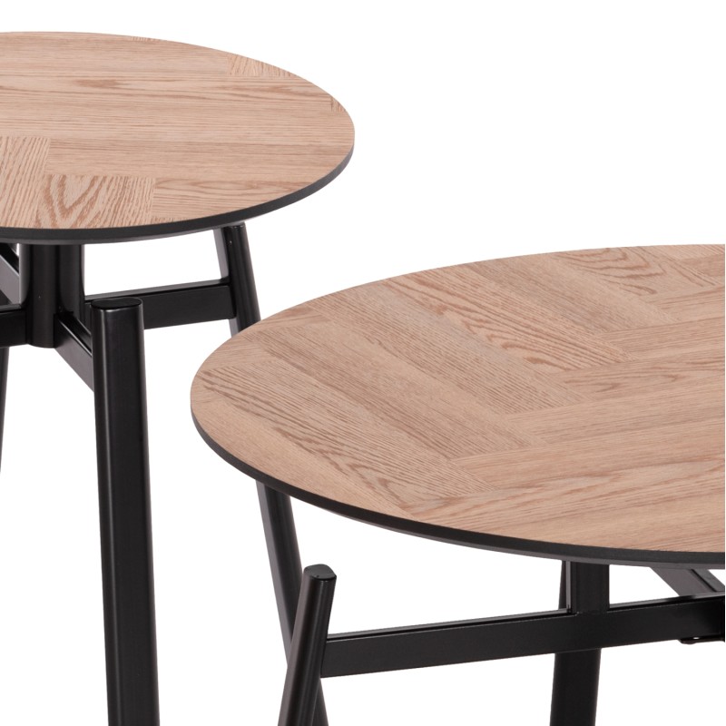 COFFEE TABLES 2PCS SET NORTON FK21088 MDF-METAL Φ80cm & Φ45cm